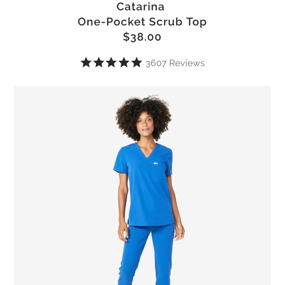 Royal blue Figs scrub top